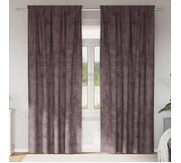 vidaXL Rideaux velours thermiques épais Rideaux velours Marron 245x140cm salon chambre maison isolation