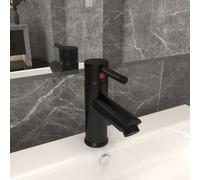 vidaXL Robinet de lavabo de salle de bain Noir 130x176 mm