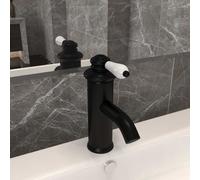 vidaXL Robinet de lavabo de salle de bain Noir 130x180 mm