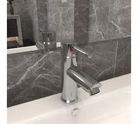 vidaXL Robinet de Lavabo de Salle de Bain Robinet d'Evier Mitigeur de Salle de Bain Mitigeur de Salle d'Eau Maison Intérieur Argenté 130x176 mm 149069 G