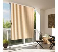 vidaXL Rolgordijn voor buiten 150x270 cm stof en staal oranje en wit368770 Blanc G