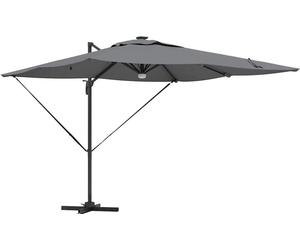 vidaXL Roma Parasol avec barres lumineuses LED Anthracite 286 x 284 x 270 cm