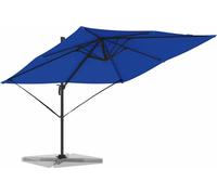 vidaXL Roma Parasol Bleu 286 x 284 x 265 cm Aluminium et polyester