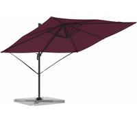vidaXL Roma Parasol Rouge 286 x 284 x 265 cm Aluminium et polyester