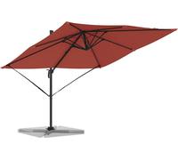 vidaXL Roma Parasol Rouge 286 x 284 x 265 cm Aluminium et polyester