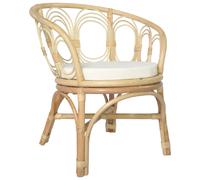 Chaise vidaxl en rotin empilable non pliable interieur H. 76 cm blanc Blanc G