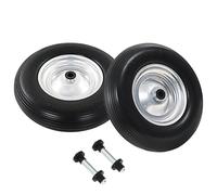 vidaXL Roues de brouette 2 pcs. avec essieuxPolyuréthanemassif 4,00 - 8 390 mm