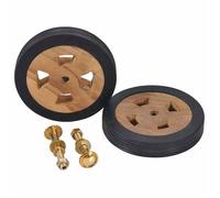 vidaXL Roues de rechange pour transat 2 pcs Bois de teck solide