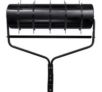 vidaXL Rouleau à gazon avec pinces d'aération à tirer Noir 63 L fer
