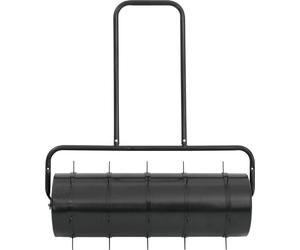 vidaXL Rouleau à gazon avec pinces d'aération à tirer Noir 63 L fer et acier