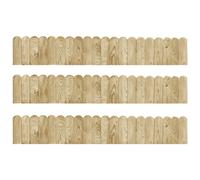 vidaXL Rouleaux de bordure 3 pcs 120 cm Boîte de pin