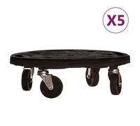 vidaXL Rouleaux pour plantes, lot de 5, diamètre 40 cm, noir, 275 kg