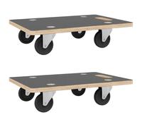 vidaXL Roulettes de transport 2 pcs. Rectangulaire 80x55x11,5 cm 250 kg