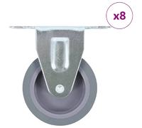 vidaXL Roulettes fixes - Gris - Lot de 8