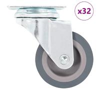 vidaXL Roulettes pivotantes 32 pcs - Gris