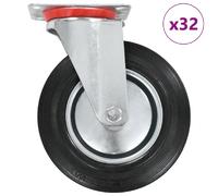 vidaXL Roulettes pivotantes 32 pcs - Noir