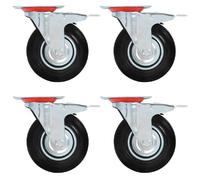 VidaXL Roulettes pivotantes avec double frein 4 pcs 125 mm
