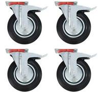 vidaXL Roulettes pivotantes avec freins doubles 4 pièces 200 mm