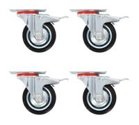 vidaXL Roulettes pivotantes avec double frein 4 pcs 75 mm