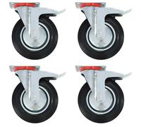 vidaXL Roulettes pivotantes avec freins doubles 4 pcs. 200 mm