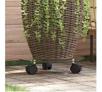vidaXL Roulettes pour plantes 28 cm rond – Verre trempé, lot de 2, pivot 360° avec frein