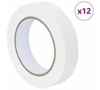 vidaXL Rubans de masquage pour peintre 12 pcs Blanc 25 mm x 50 m