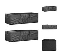 vidaXL Sac de rangement pour coussins de jardin 2 pcs. noir 135x40x55cm - Housses de protection pour meubles de jardin