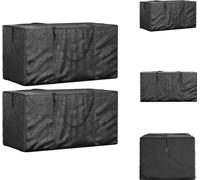 vidaXL Sac de rangement pour coussins de jardin 2 pcs. noir 150x75x75cm - Housses de protection pour meubles de jardin