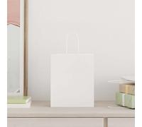 vidaXL Sacs en papier 250 pcs. avec anses blanc 18x8x22 cm
