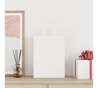 vidaXL Sacs en papier 250 pcs. avec anses blanc 26x12x35 cm