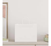 vidaXL Sacs en papier 250 pcs. avec anses blanc 32x22x24 cm