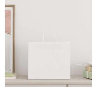 vidaXL Sacs en papier 250 pcs. avec anses Blanc 32x22x28 cm