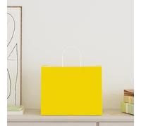 vidaXL Sacs en papier 250 pcs. avec anses jaune 32x22x24 cm