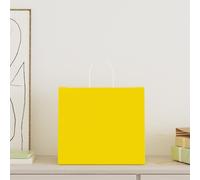 Vidaxl Sacs En Papier 250 Pcs Avec Poignées Jaune 32x22x28 Cm