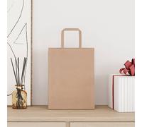 vidaXL Sacs en papier 250 pcs. avec anses Marron 21x11x28 cm