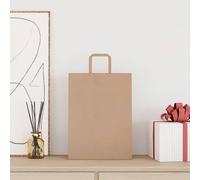 vidaXL Sacs en papier 250 pcs. avec anses Marron 26x12x35 cm