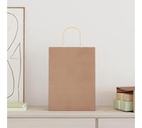 vidaXL Sacs en papier 250 pcs. avec anses Marron 26x12x35 cm