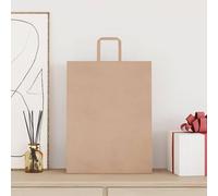 vidaXL Sacs en papier 250 pcs. avec anses Marron 32x12x42 cm