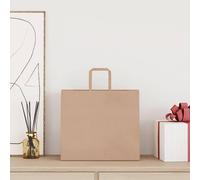 vidaXL Sacs en papier 250 pcs. avec anses Marron 32x22x28 cm