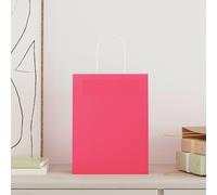 vidaXL Sacs en papier 250 pcs. avec anses Rose 21x11x28 cm