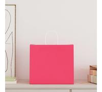 vidaXL Sacs en papier 250 pcs. avec anses Rose 32x22x28 cm