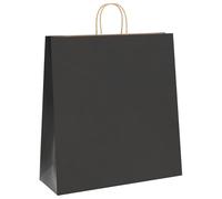 vidaXL Sacs en papier 250 pcs avec anses – Noir 45 x 17 x 48 cm