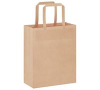 vidaXL Sacs en Papier 50 pcs avec poignées Marron 18x8x22 cm, Sac en Papier, Sac Cadeau en Papier, Sac Cadeau en Papier, Sac