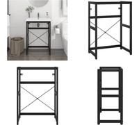 vidaXL Salle de bain bâti de lavabo noir 59x38x83 cm Fer - Bâti de lavabo - Bâti de lavabo - Cadre de lavabo - Support de lavabo
