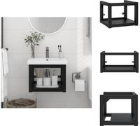 vidaXL Salle de bain bâti-support lavabo mural noir 40x38x31 cm fer - lavabos de salle de bains