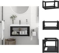 vidaXL Salle de bain Lavabo mural noir 59x38x31 cm Fer - lavabos de salle de bains