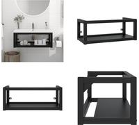 vidaXL Salle de bain murale bâti de lavabo noir 79x38x31 cm Fer - Cadre De Lavabo Pour Salle De Bain - Bâti De Lavabo Pour Salle De Bain - Bâti De Lavabo Monté Au Mur - Lavabos Suspendus