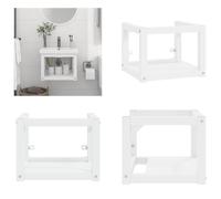 vidaXL Salle de bain murale cadre de lavabo blanc 40x38x31 cm Fer - Cadre de lavabo Pour salle de bain - Cadre de lavabo pour salle de bain - Cadre de lavabo monté au mur - Lavabos suspendus