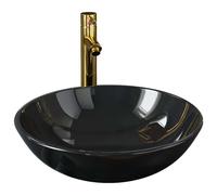 vidaXL Salle de bains Lavabo avec robinet Garniture d'écoulement noir