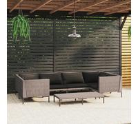 vidaXL Salon 7 pcs Résine tressée - Gris foncé